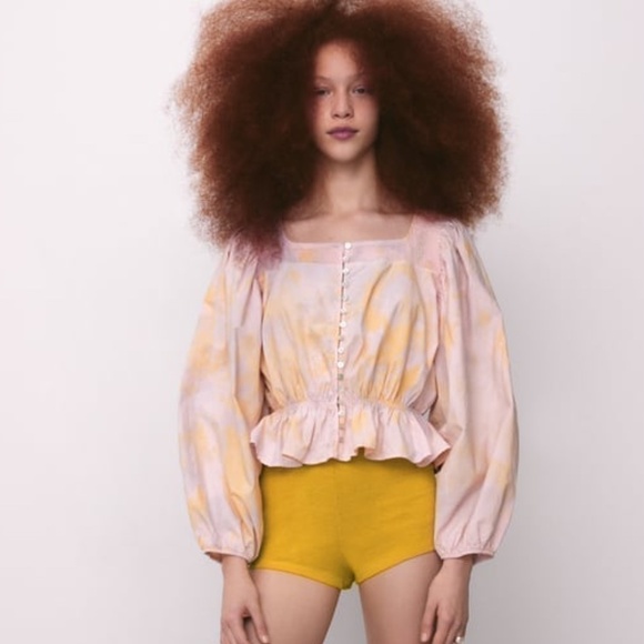 ZARA Tie Dye Blouse Size Medium - Picture 2 of 8